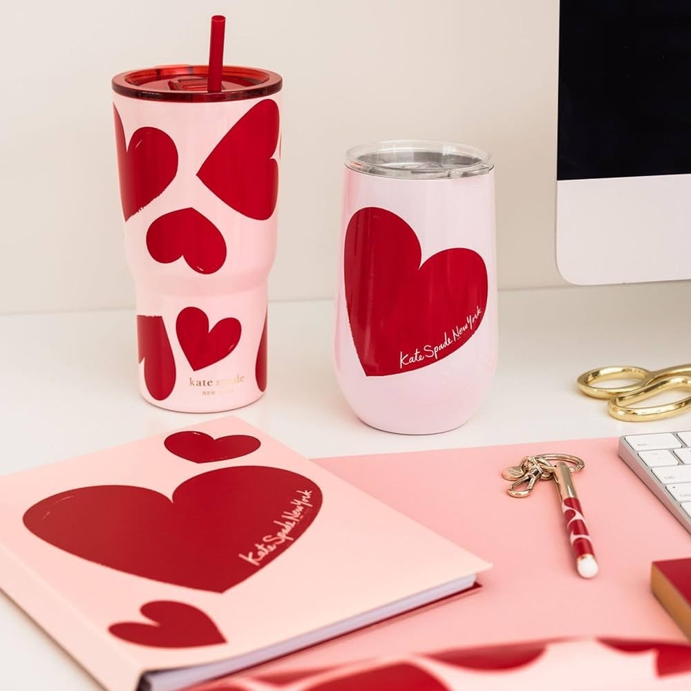 Kate Spade Valentine's Day Wine Tumbler 16 oz Stainless Steel Coffee NWT - Picture 4 of 10